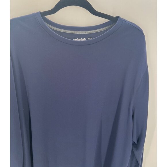 Solaris Mens Navy Long Sleeve Shirt Size 2XT Polyester Lightweight - Picture 2 of 6